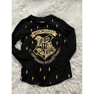 Wizarding World Of Harry Potter Girls Sz. 10/12 Gold “ Hogwarts “ Tee. Grt. Shap